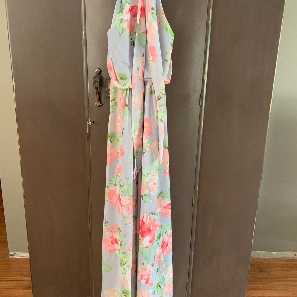 NWT CUSTOM FLORAL EVENING DRESS - Picture 2 of 4